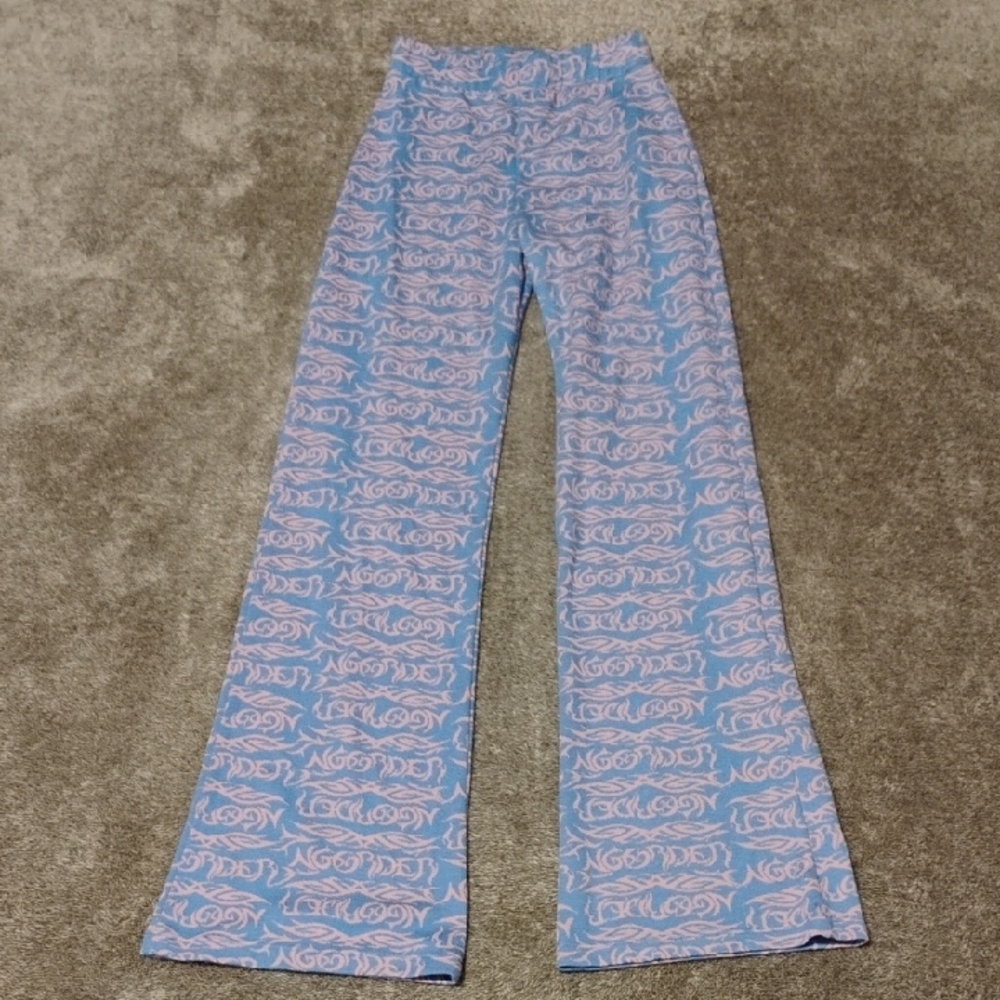 New Girl Order Jacquard Tattoo Trousers UK Sizing